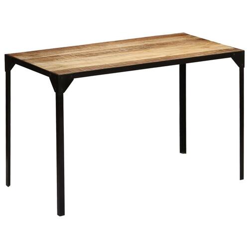 Spisebord massivt ru mangotræ og stål 120 cm