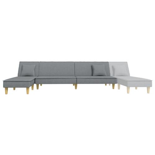 Sovesofa med chaiselong 255x140x70 cm stof lysegrå