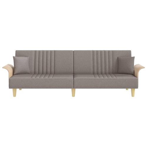 Sovesofa med armlæn stof gråbrun
