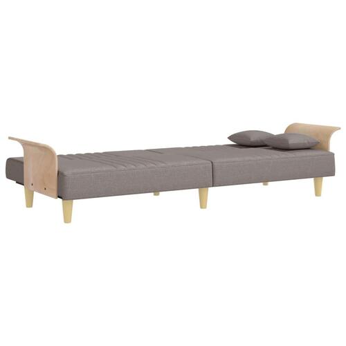 Sovesofa med armlæn stof gråbrun