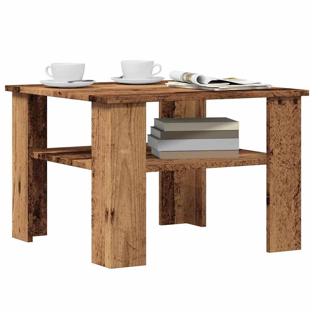 Sofabord 60x60x42 cm konstrueret træ antikt træ billede