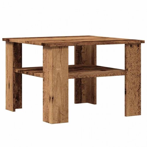 Sofabord 60×60×42 cm i konstrueret træ - antikt træ