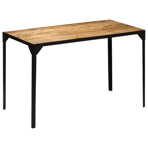 Spisebord massivt ru mangotræ og stål 120 cm