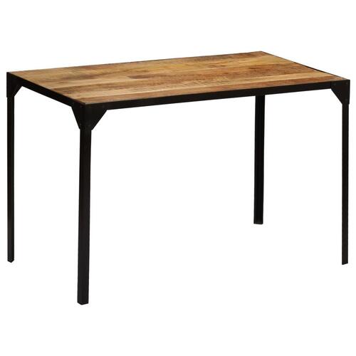 Spisebord massivt ru mangotræ og stål 120 cm