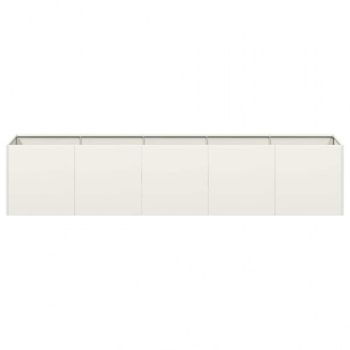 Plantekasse i hvid - 200 × 40 × 40 cm - koldvalset stål