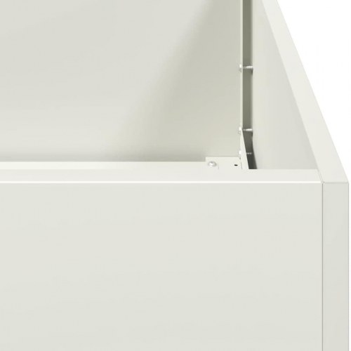 Plantekasse i hvid - 200 × 40 × 40 cm - koldvalset stål