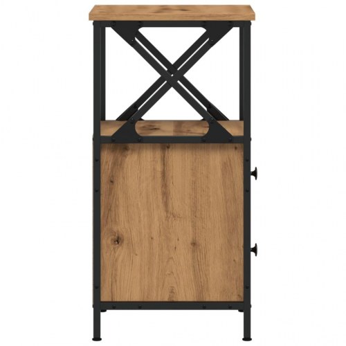 Sengebord med 2 skuffer - 34 × 35,5 × 70 cm, kunsteg/metal