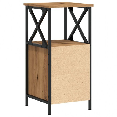 Sengebord med 2 skuffer - 34 × 35,5 × 70 cm, kunsteg/metal