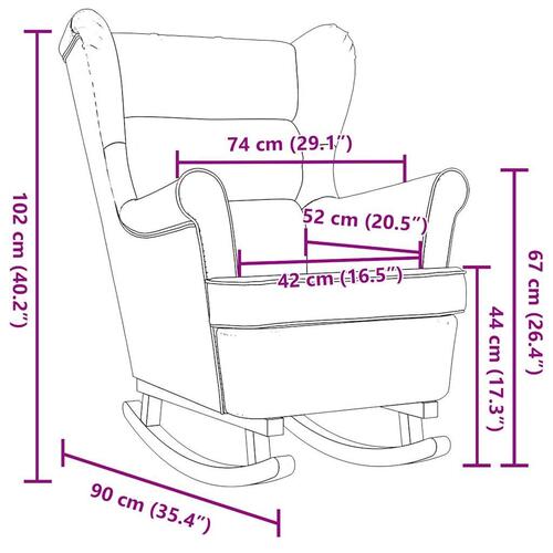 Gyngestol 74x90x102 cm stof sort