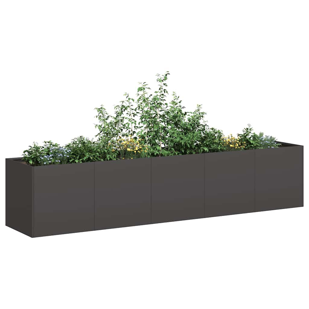 Plantekasse sort 200x40x40 cm koldvalset stål