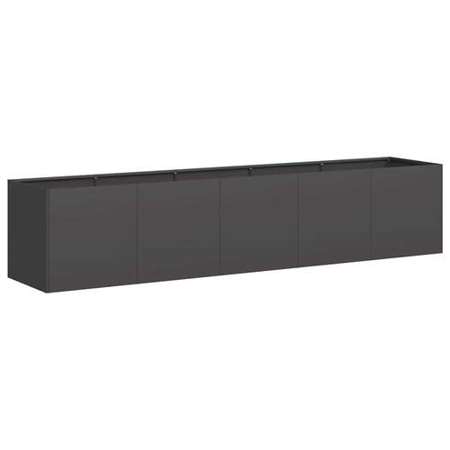 Plantekasse sort 200x40x40 cm koldvalset stål