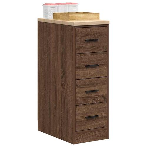 Garageopbevaringsskab brun eg 30x51x85 cm massivt træ fyrretræ