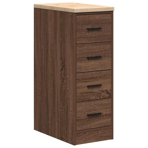 Garageopbevaringsskab brun eg 30x51x85 cm massivt træ fyrretræ