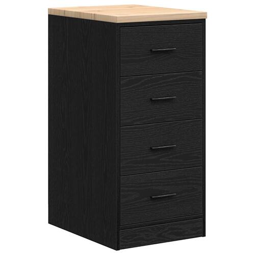 Garageopbevaringsskab Sort 40x51x85 cm Massivt træ Fyrretræ