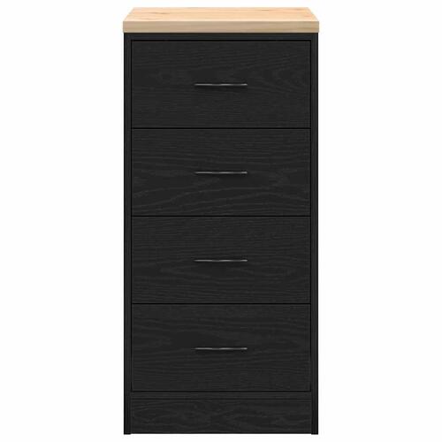 Garageopbevaringsskab Sort 40x51x85 cm Massivt træ Fyrretræ
