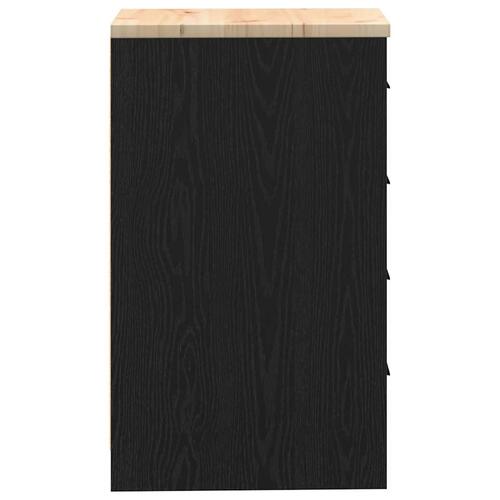 Garageopbevaringsskab Sort 40x51x85 cm Massivt træ Fyrretræ