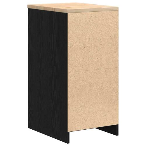 Garageopbevaringsskab Sort 40x51x85 cm Massivt træ Fyrretræ