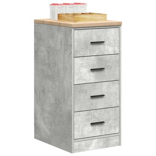 Garageopbevaringsskab Beton Grå 40x51x85cm Massivt træ Fyrretræ