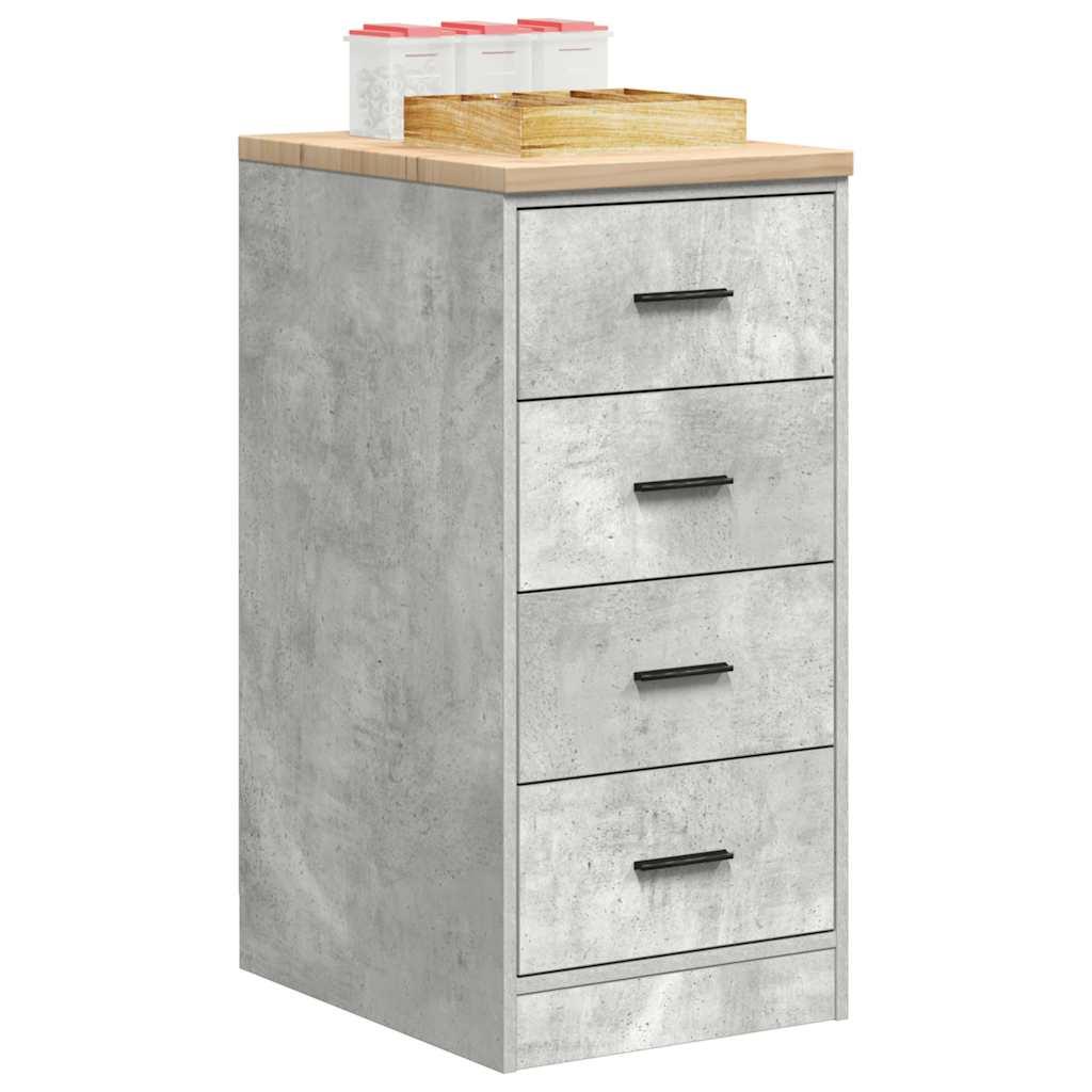 Garageopbevaringsskab Beton Grå 40x51x85cm Massivt træ Fyrretræ