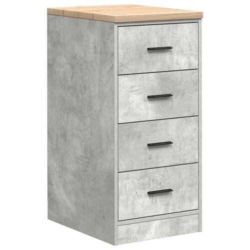 Garageopbevaringsskab Beton Grå 40x51x85cm Massivt træ Fyrretræ