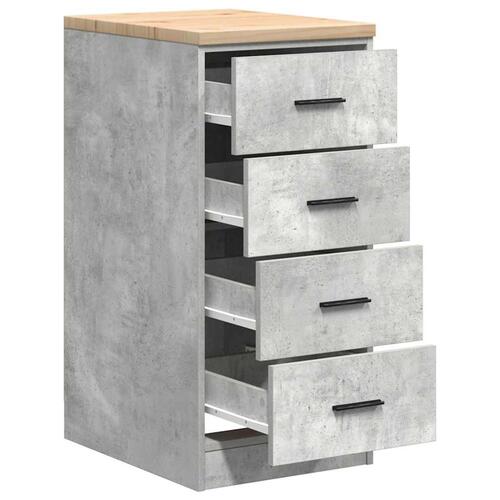 Garageopbevaringsskab Beton Grå 40x51x85cm Massivt træ Fyrretræ