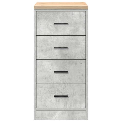 Garageopbevaringsskab Beton Grå 40x51x85cm Massivt træ Fyrretræ