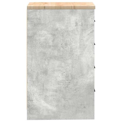 Garageopbevaringsskab Beton Grå 40x51x85cm Massivt træ Fyrretræ