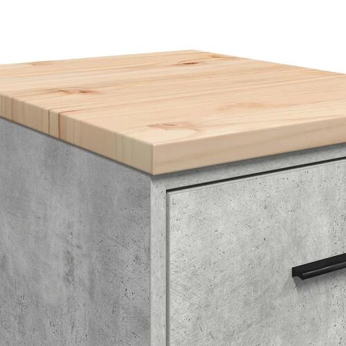 Garageopbevaringsskab Beton Grå 40x51x85cm Massivt træ Fyrretræ