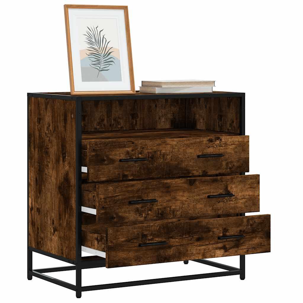 Kommode 70X41X70 Cm Konstrueret Træ Etræsfarve - Røget eg