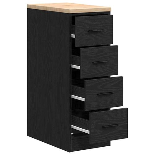 Garageopbevaringsskab Sort 30x51x85 cm Massivt træ Fyrretræ