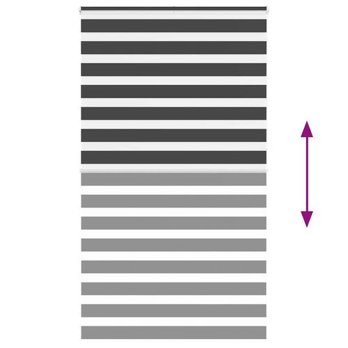 Zebragardin sort 135x230 cm stofbredde 130,9 cm polyester
