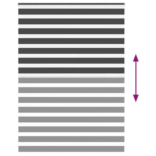 Zebragardin sort 155x200 cm stofbredde 150,9 cm polyester