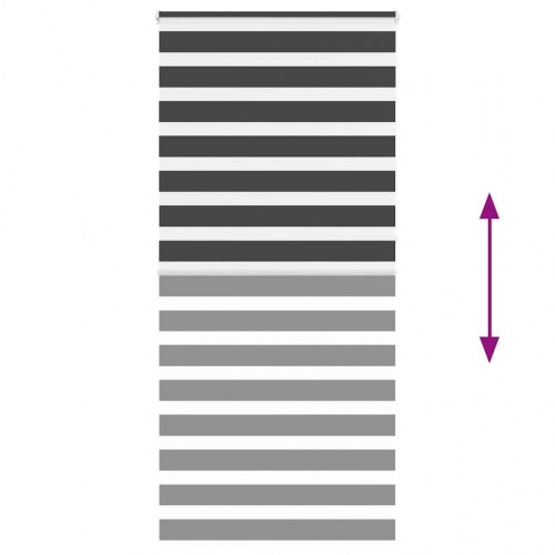Zebragardin sort 115 x 230 cm