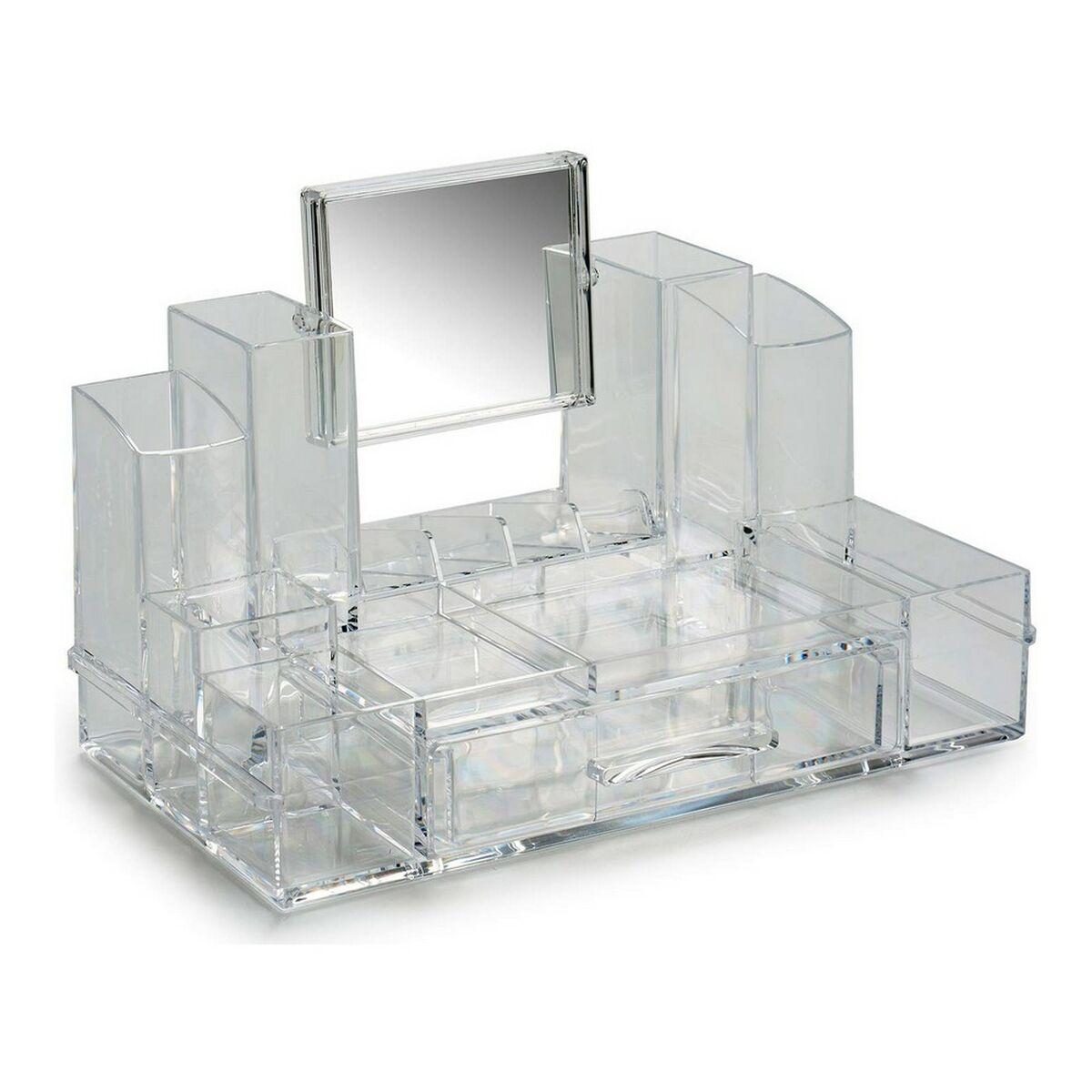Makeup organizer Berilo - gennemsigtig glas, 13 rum