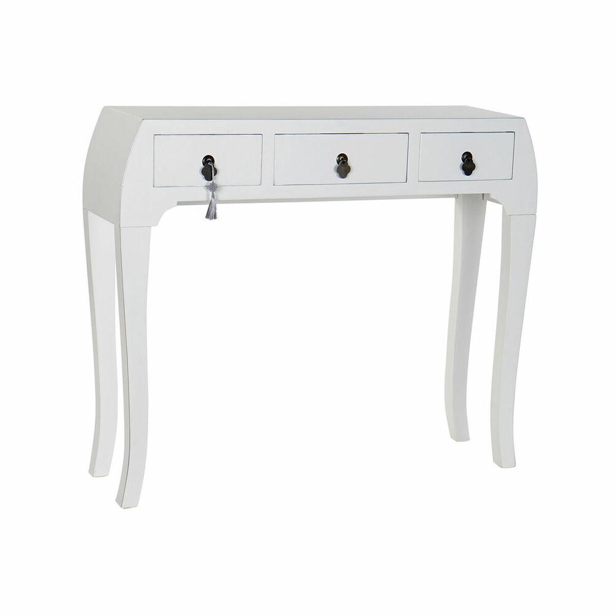 Konsol DKD Home Decor Hvid Sølv Gran Træ MDF (96 x 26 x 80 cm)
