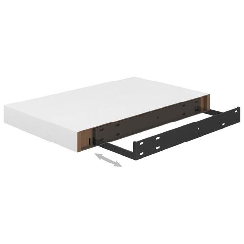 Væghylder 2 stk. 40x23x3,8 cm MDF hvid højglans