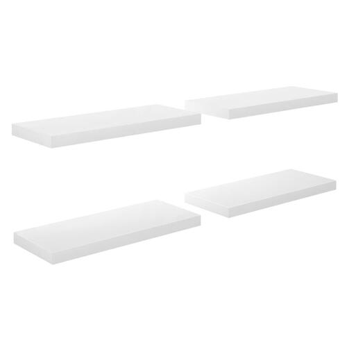 Væghylder 4 stk. 60x23,5x3,8 cm MDF hvid højglans