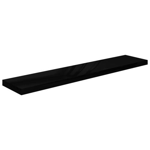 Væghylder 2 stk. 120x23,5x3,8 cm MDF sort højglans