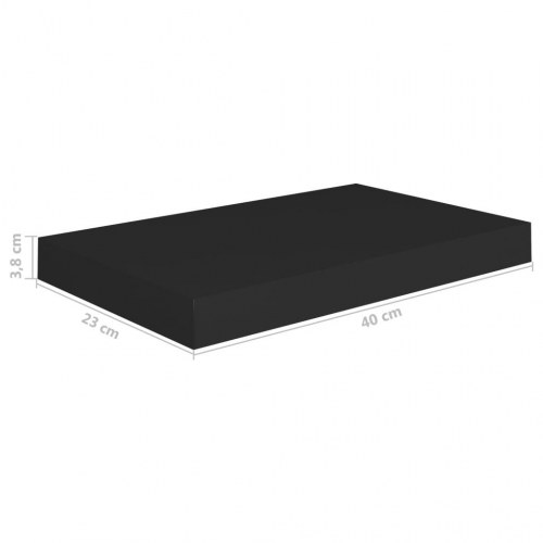 Væghylder 4 stk. - 40×23×3,8 cm i sort MDF