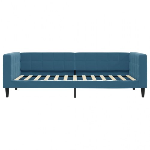 Daybed med udtræk og 2 skuffer 90 x 200 cm - blå velour