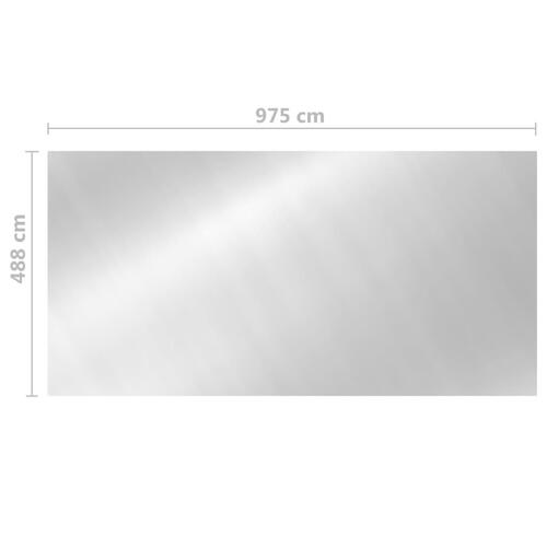 Poolovertræk 975x488 cm PE sølvfarvet