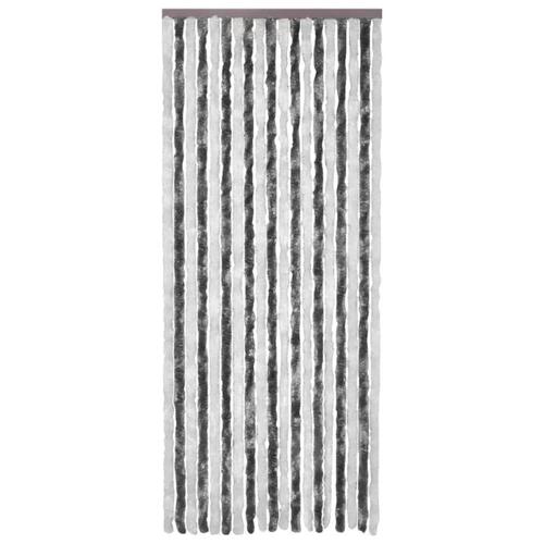 Insektgardin 90x200 cm chenille grå og hvid