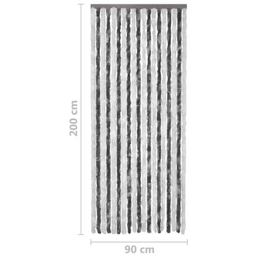 Insektgardin 90x200 cm chenille grå og hvid