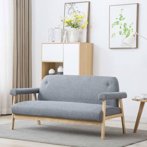Trepersoners sofa i stof lysegrå