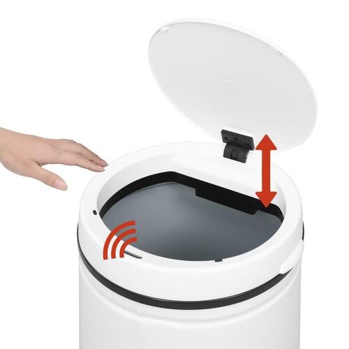Affaldsspand med sensor 70 l kulstofstål hvid