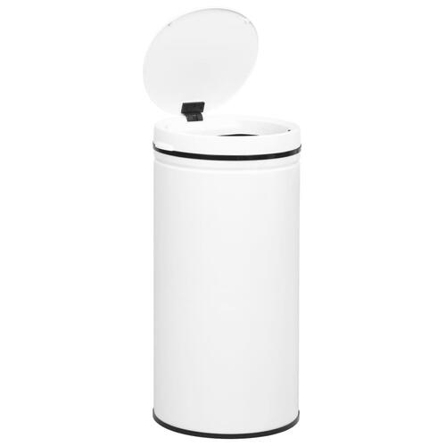 Affaldsspand med sensor 70 l kulstofstål hvid