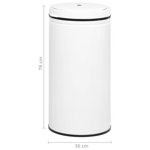 Affaldsspand med sensor 70 l kulstofstål hvid