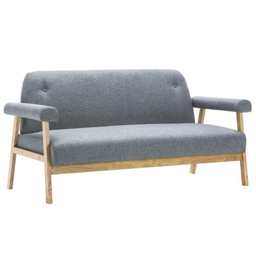 Trepersoners sofa i stof lysegrå