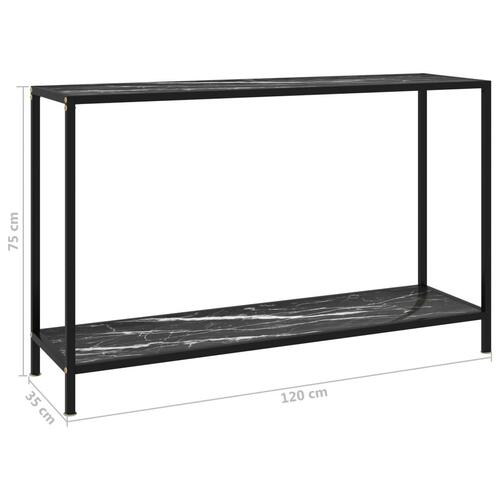 Konsolbord 120x35x75 cm hærdet glas sort