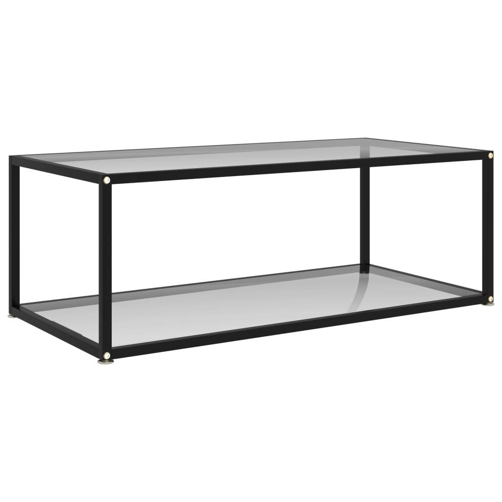 Sofabord 100x50x35 cm hærdet glas transparent